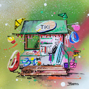 Tiki shop - technique mixte et graffiti, street art