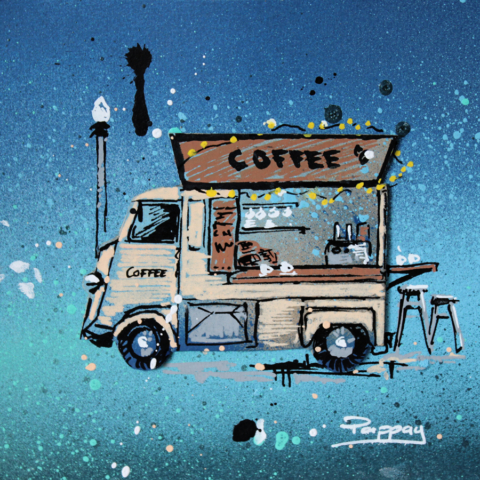 coffee truck - collage et graffiti - Pappay