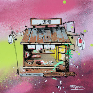 sushi bar - Pappay, artiste graffeur français