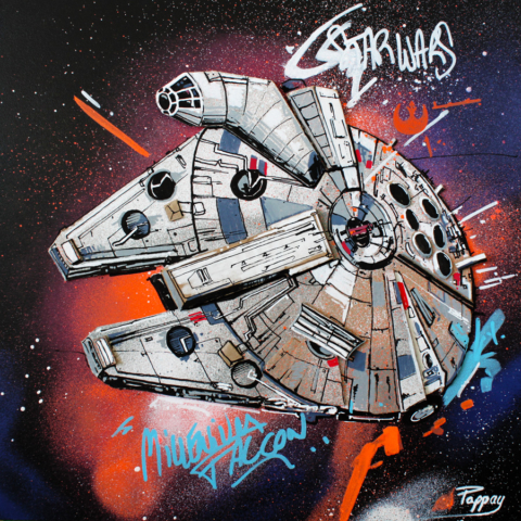 Millenium falcon - pappay - artiste graffeur