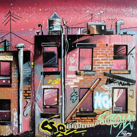Bronx - technique mixte et graffiti