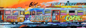 Old train 120x40 - Pappay artiste urbain