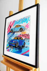 Blue sisters Porsche street art par Pappay