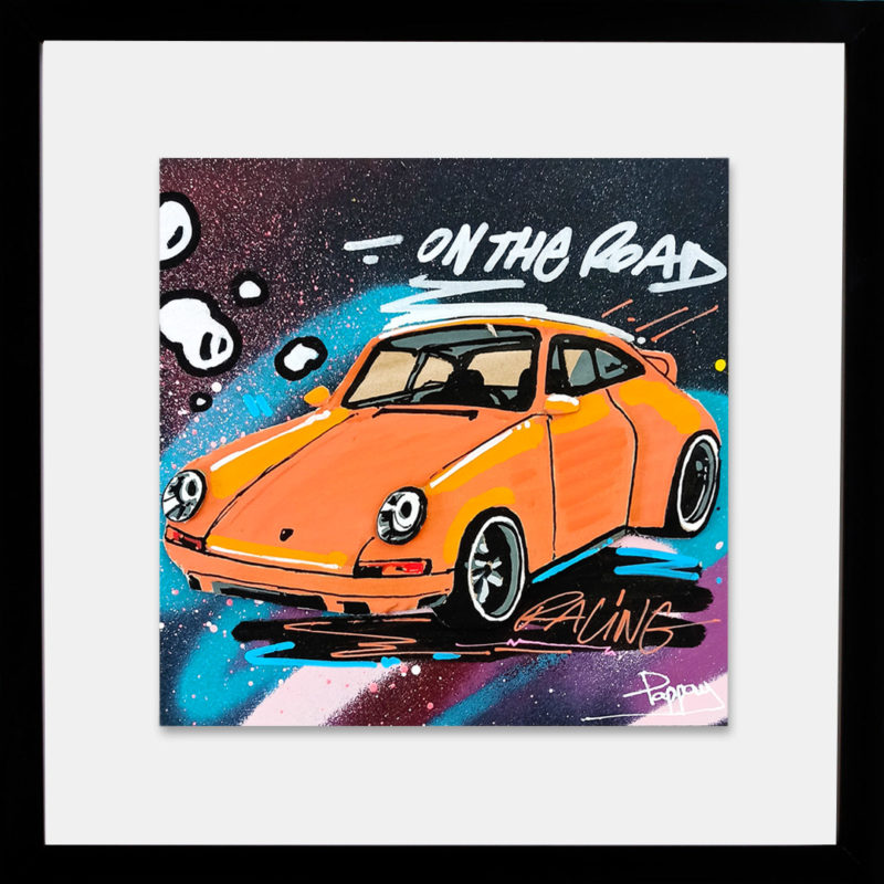 Orange Porsche par Pappay street art