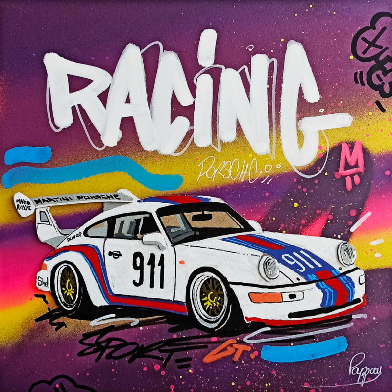 Racing day - Porsche par Pappay street art Aix en Provence