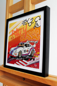 Rally Porsche oeuvre pop street art par l'artiste aixois Pappay