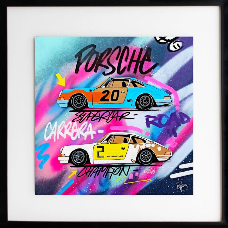 Two Porsche street art par l'artiste aixois Pappay
