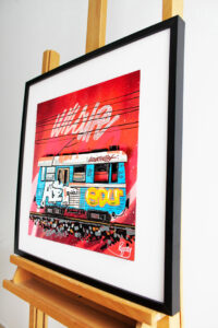 Blue wild train par pappay street art train