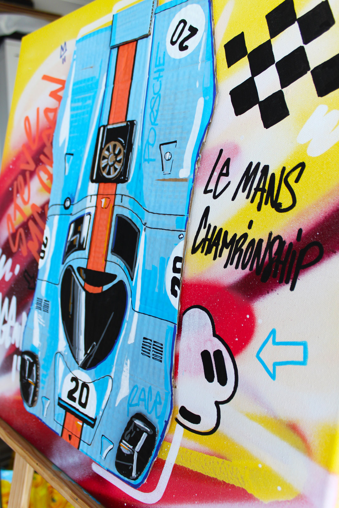 Blue Porsche 60x60cm – Image 2